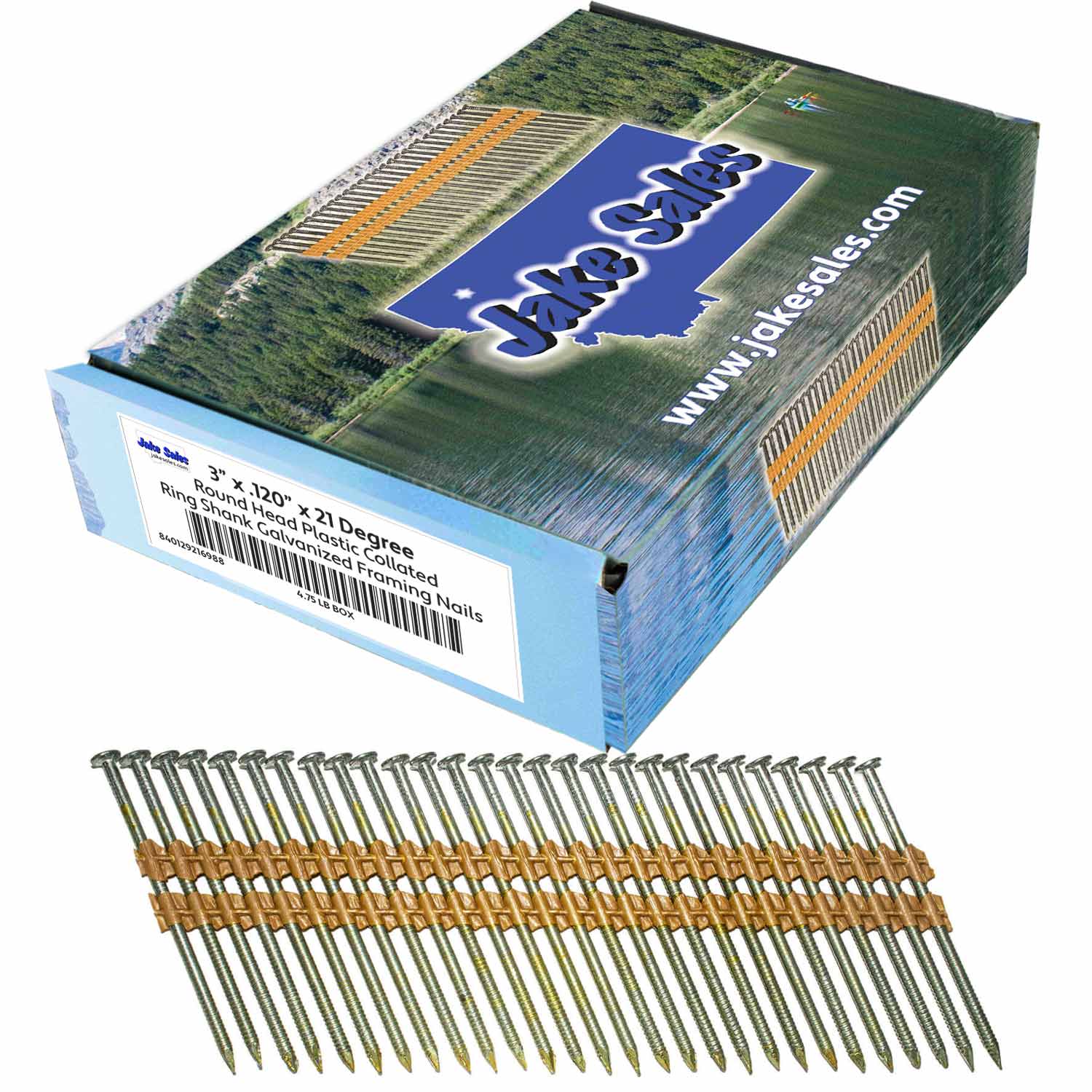 21 Degree Collated Nails - Vinyl coated framing nails in Smooth Shank and Ring Shank Galvanized. - Image 13