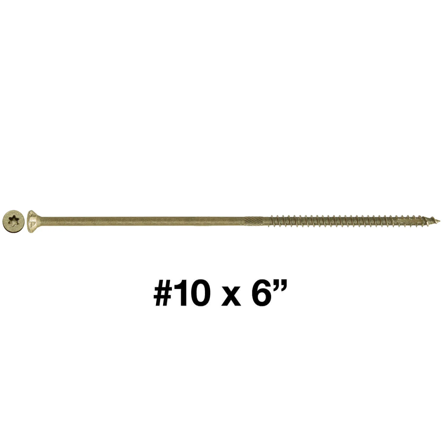 #10 x 2" - 6" Bronze Exterior Coated Wood Screw Torx/Star Drive Head - Multipurpose Exterior Coated Torx/Star Drive Wood Screws - Image 202