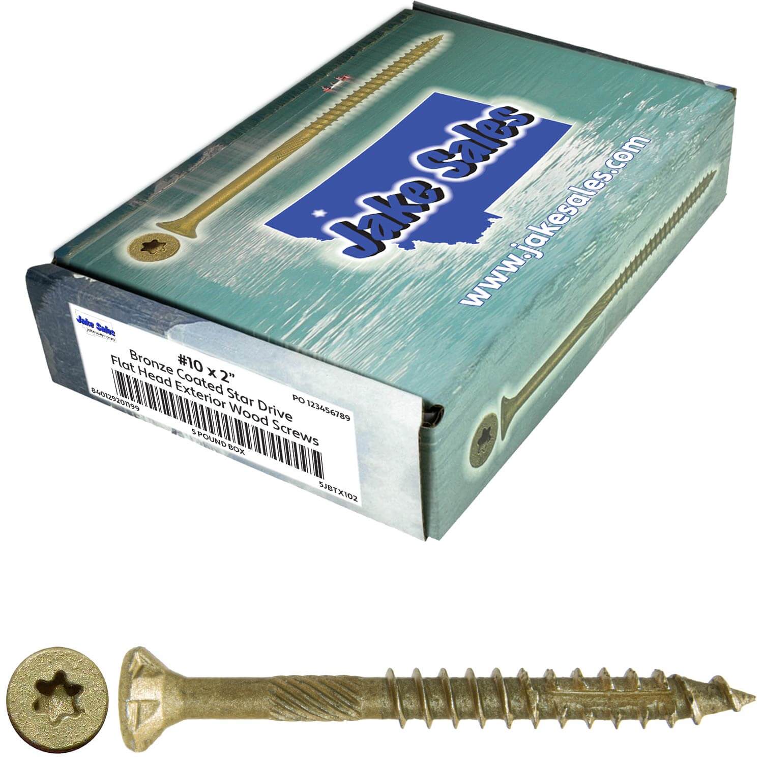 #10 x 2" - 6" Bronze Exterior Coated Wood Screw Torx/Star Drive Head - Multipurpose Exterior Coated Torx/Star Drive Wood Screws - Image 36