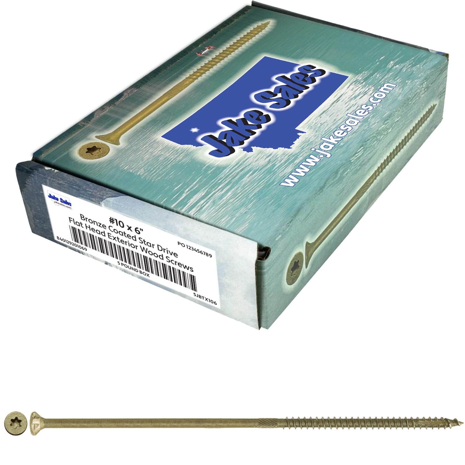 #10 x 2" - 6" Bronze Exterior Coated Wood Screw Torx/Star Drive Head - Multipurpose Exterior Coated Torx/Star Drive Wood Screws - Image 60