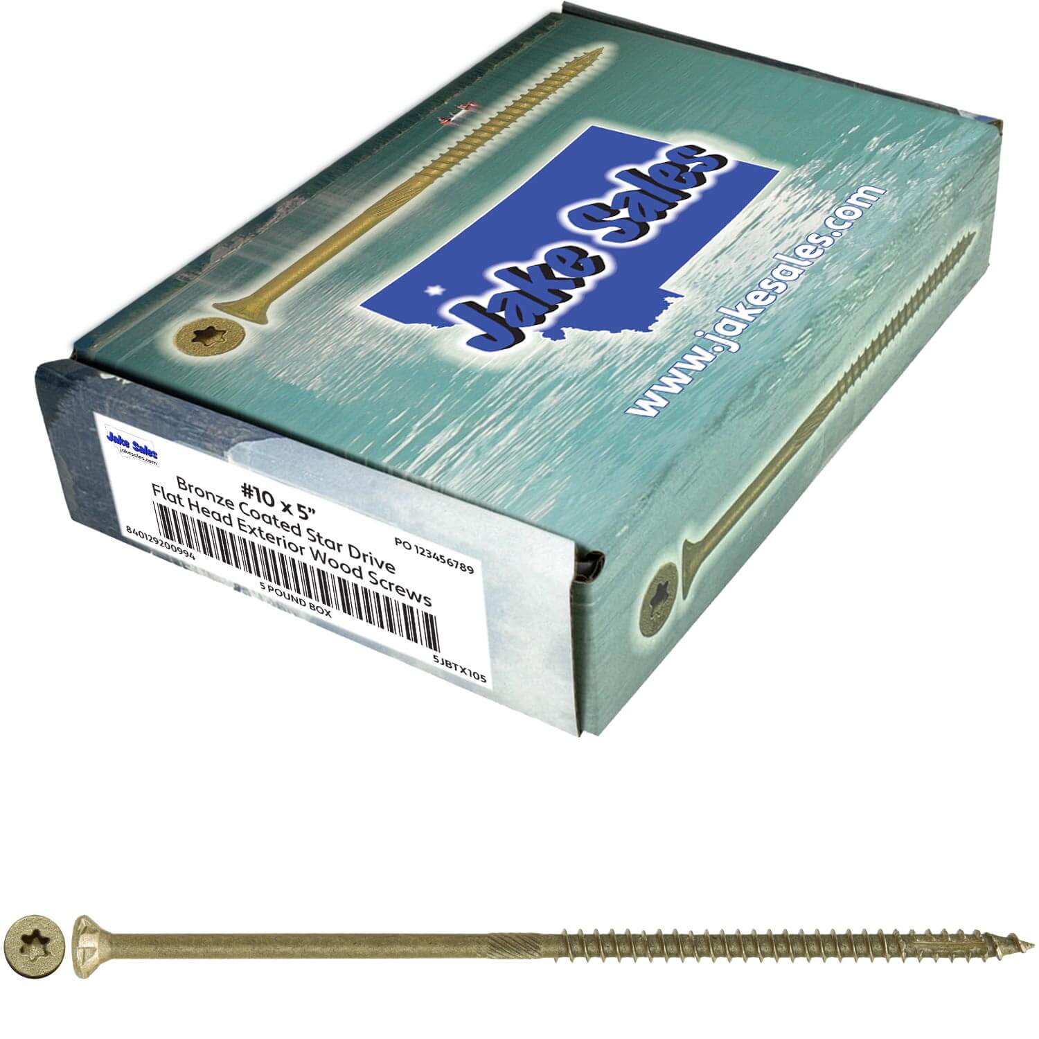 #10 x 2" - 6" Bronze Exterior Coated Wood Screw Torx/Star Drive Head - Multipurpose Exterior Coated Torx/Star Drive Wood Screws - Image 80