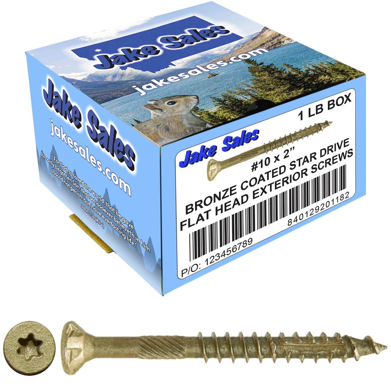 #10 x 2" - 6" Bronze Exterior Coated Wood Screw Torx/Star Drive Head - Multipurpose Exterior Coated Torx/Star Drive Wood Screws - Image 84