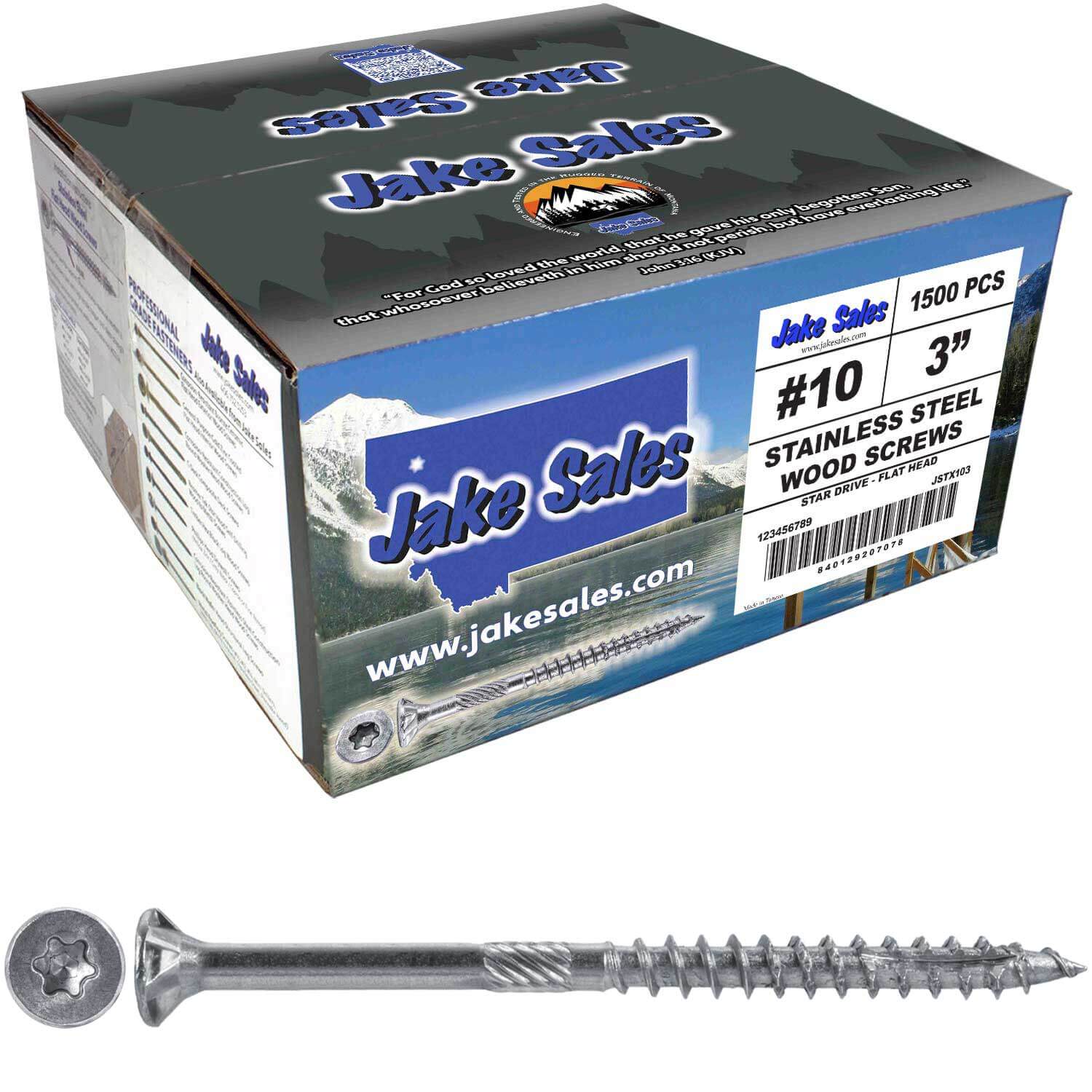 #10 Silver Star Stainless Steel Wood Screw Torx/Star Drive Head - 300 Series Stainless Steel Torx/Star Drive Wood Screws - Image 10