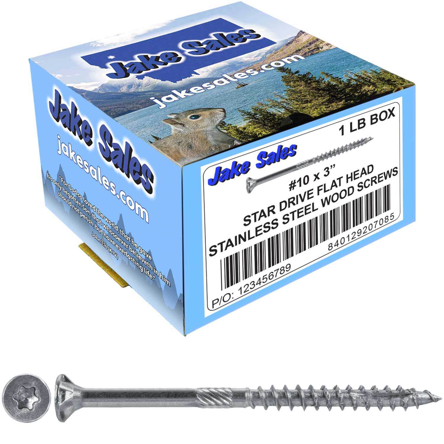 #10 Silver Star Stainless Steel Wood Screw Torx/Star Drive Head - 300 Series Stainless Steel Torx/Star Drive Wood Screws - Image 28