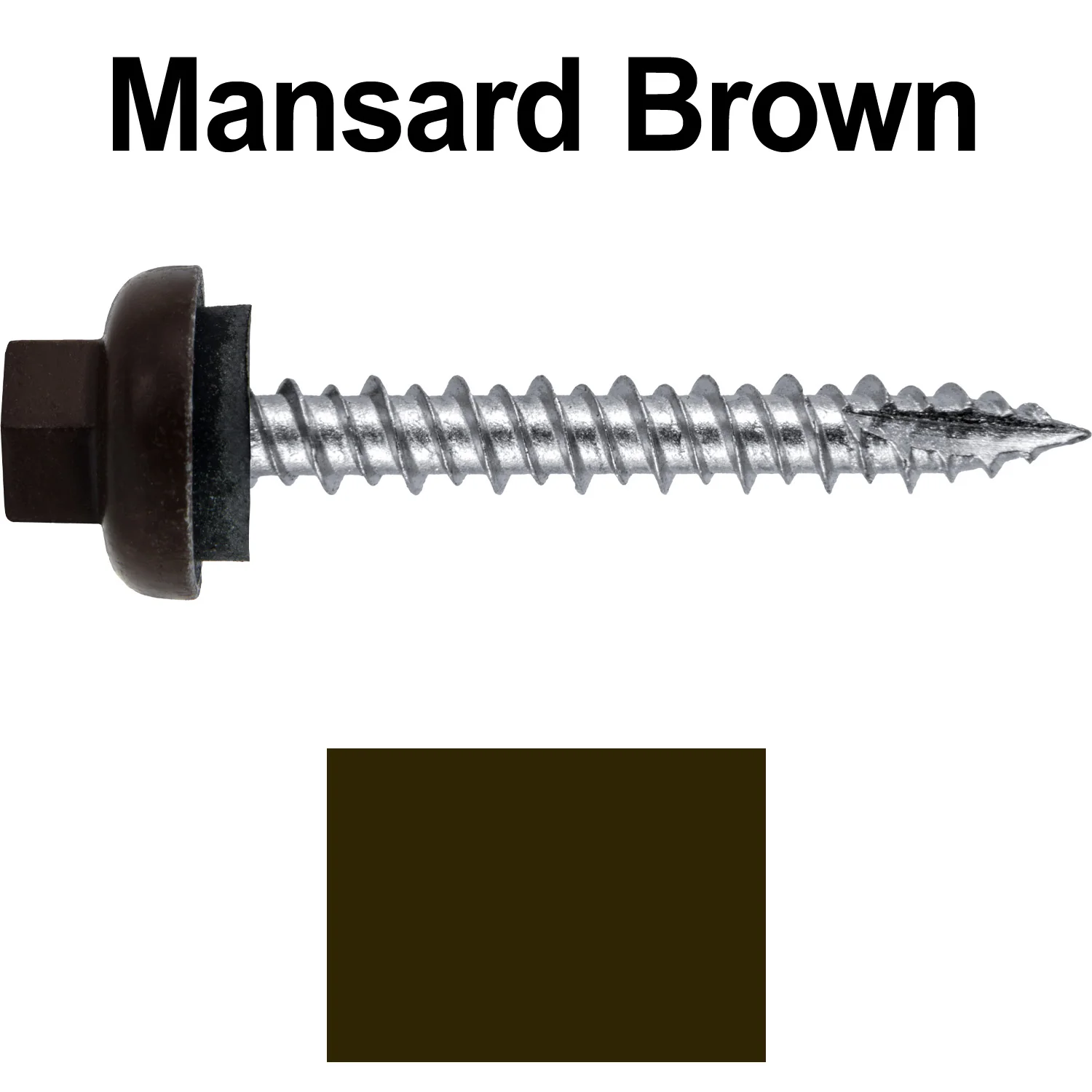 10 X 1-1/2" HI-LO Zinc Aluminum Cap Metal Roofing Screws - Hex Washer Head - Self starting/self tapping - EPDM washer. Colored head. - Image 105
