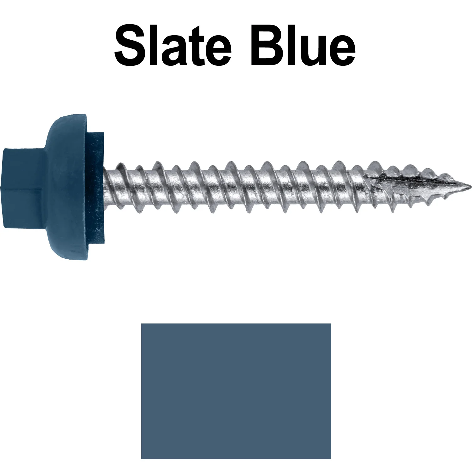 10 X 1-1/2" HI-LO Zinc Aluminum Cap Metal Roofing Screws - Hex Washer Head - Self starting/self tapping - EPDM washer. Colored head. - Image 120