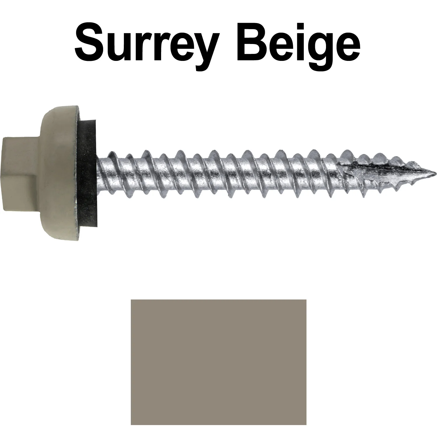 10 X 1-1/2" HI-LO Zinc Aluminum Cap Metal Roofing Screws - Hex Washer Head - Self starting/self tapping - EPDM washer. Colored head. - Image 122