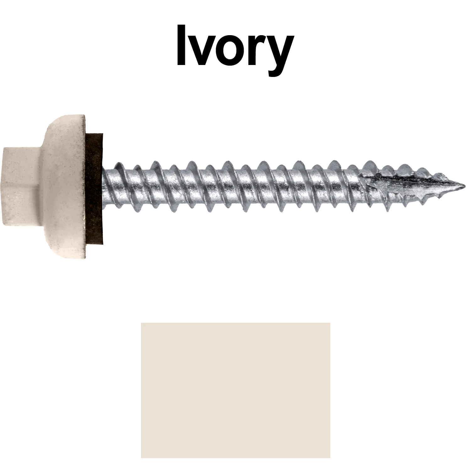 10 X 1-1/2" HI-LO Zinc Aluminum Cap Metal Roofing Screws - Hex Washer Head - Self starting/self tapping - EPDM washer. Colored head. - Image 30