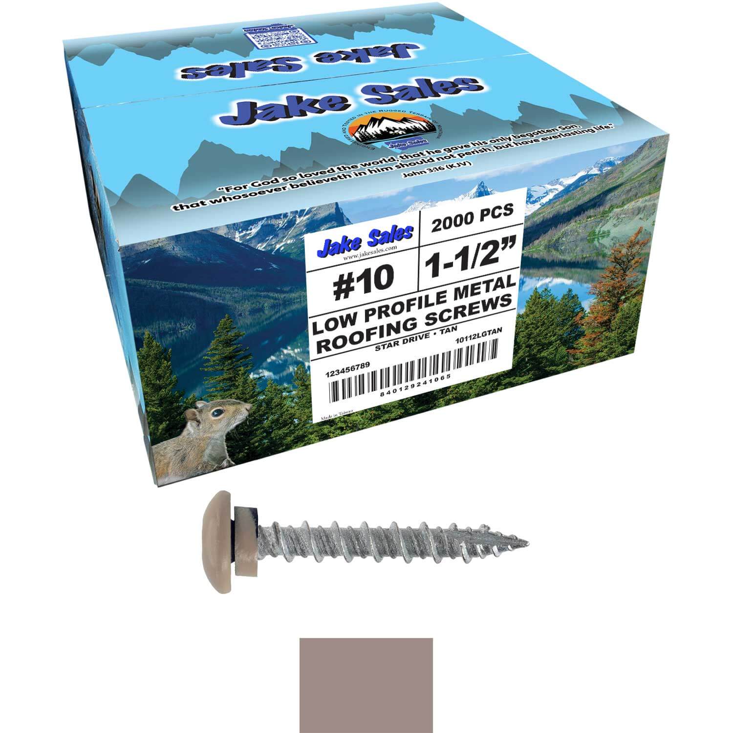 10 x 1-1/2” LOW PROFILE Star Head Roofing Screws - HI-LO Thread - Metal To Wood - T25 Torx Drive Head - EPDM washer - Image 123