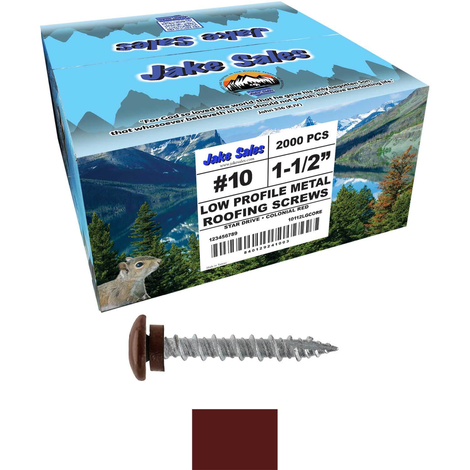 10 x 1-1/2” LOW PROFILE Star Head Roofing Screws - HI-LO Thread - Metal To Wood - T25 Torx Drive Head - EPDM washer - Image 70