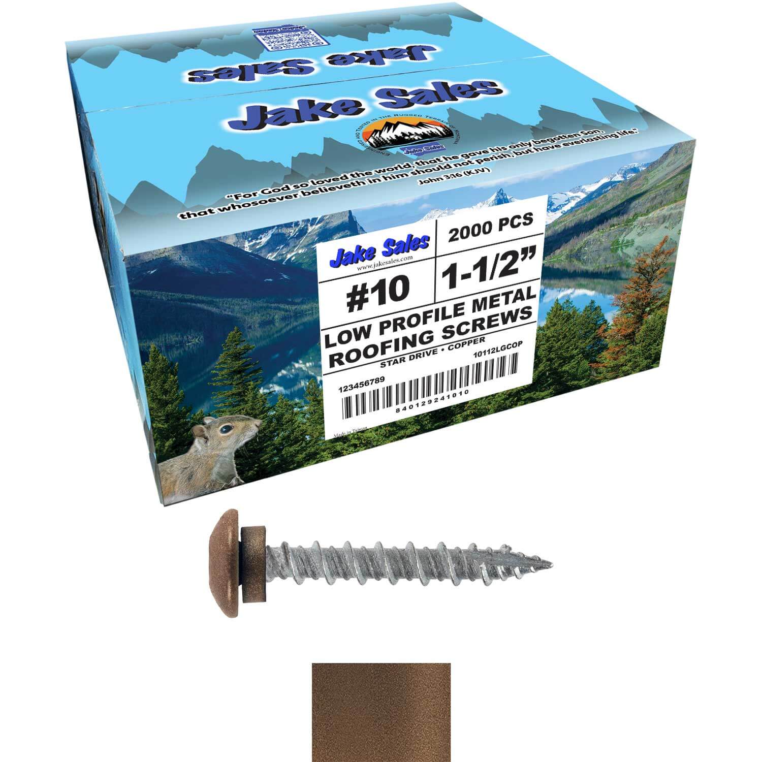 10 x 1-1/2” LOW PROFILE Star Head Roofing Screws - HI-LO Thread - Metal To Wood - T25 Torx Drive Head - EPDM washer - Image 72