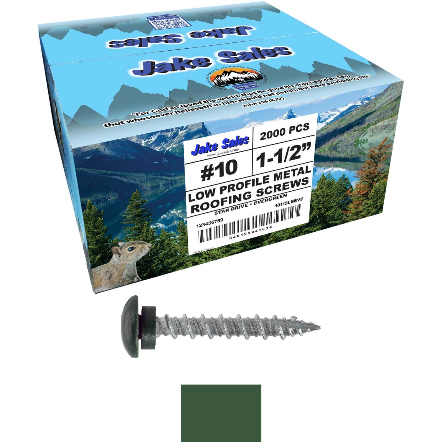 10 x 1-1/2” LOW PROFILE Star Head Roofing Screws - HI-LO Thread - Metal To Wood - T25 Torx Drive Head - EPDM washer - Image 84