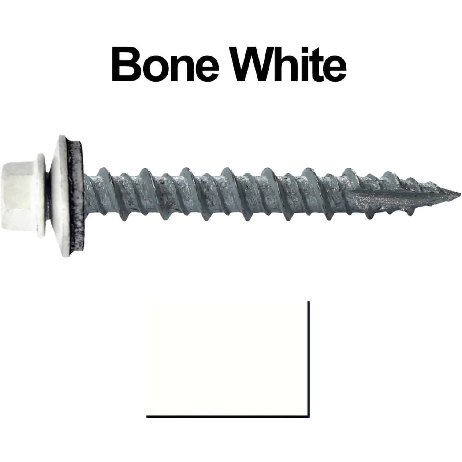 #10 x 1-1/2" Metal ROOFING SCREWS - Hex Washer Head - Self starting/self tapping - EPDM washer. Colored head. - Image 42