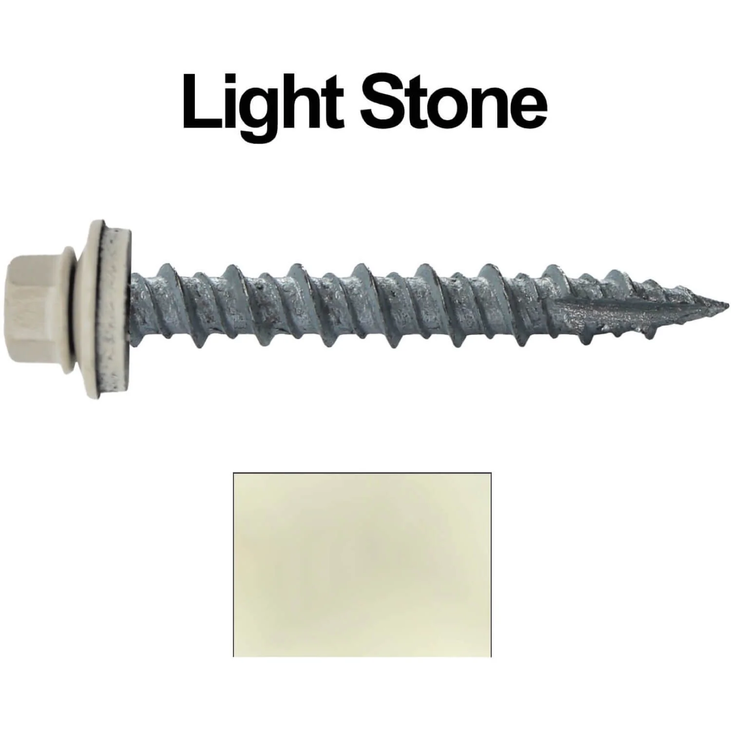 #10 x 1-1/2" Metal ROOFING SCREWS - Hex Washer Head - Self starting/self tapping - EPDM washer. Colored head. - Image 9