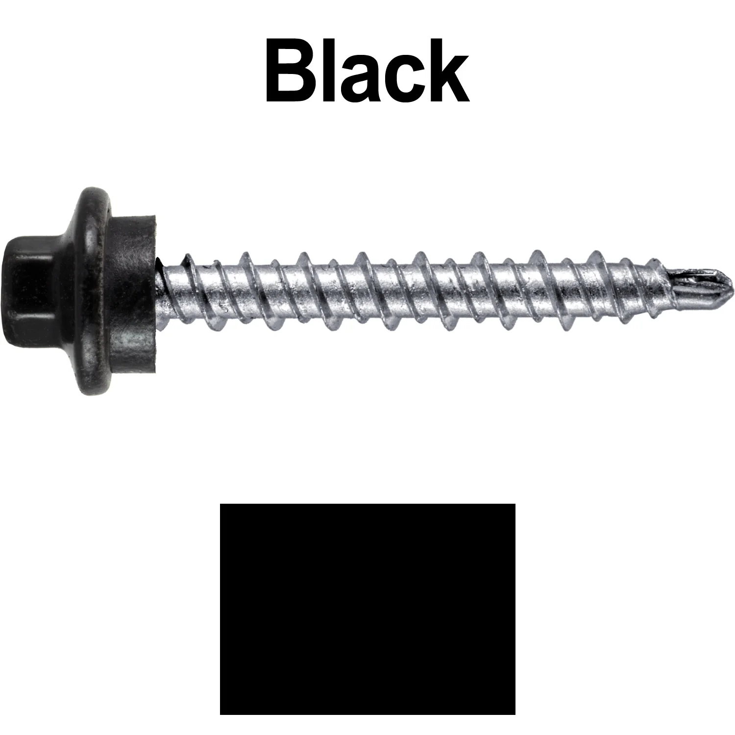#10 x 1-1/2" Stainless Steel Mini Driller Sheet Metal Roofing Screw - Hex Washer Cap - Self starting metal to wood siding screws - EPDM washer. Colored head. - Image 10