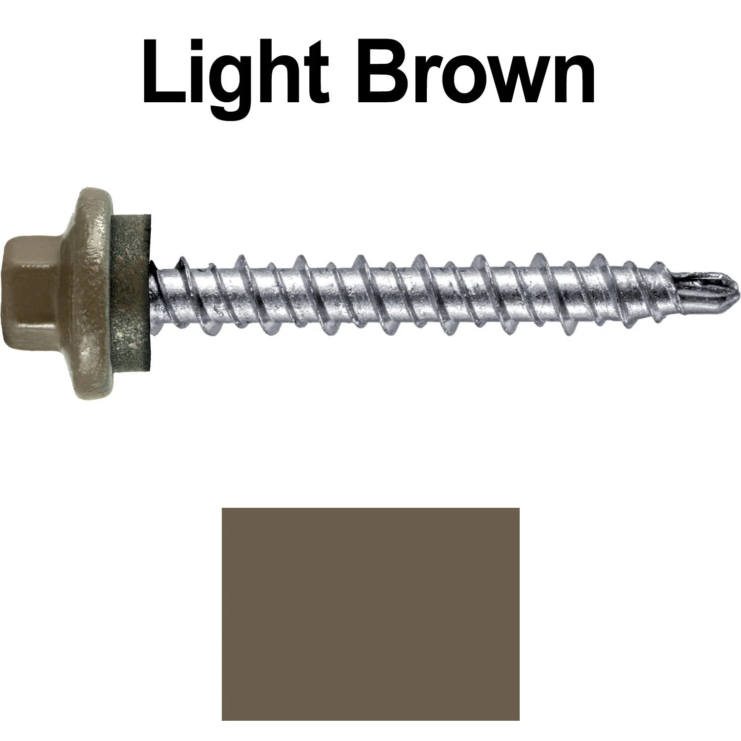 #10 x 1-1/2" Stainless Steel Mini Driller Sheet Metal Roofing Screw - Hex Washer Cap - Self starting metal to wood siding screws - EPDM washer. Colored head. - Image 101