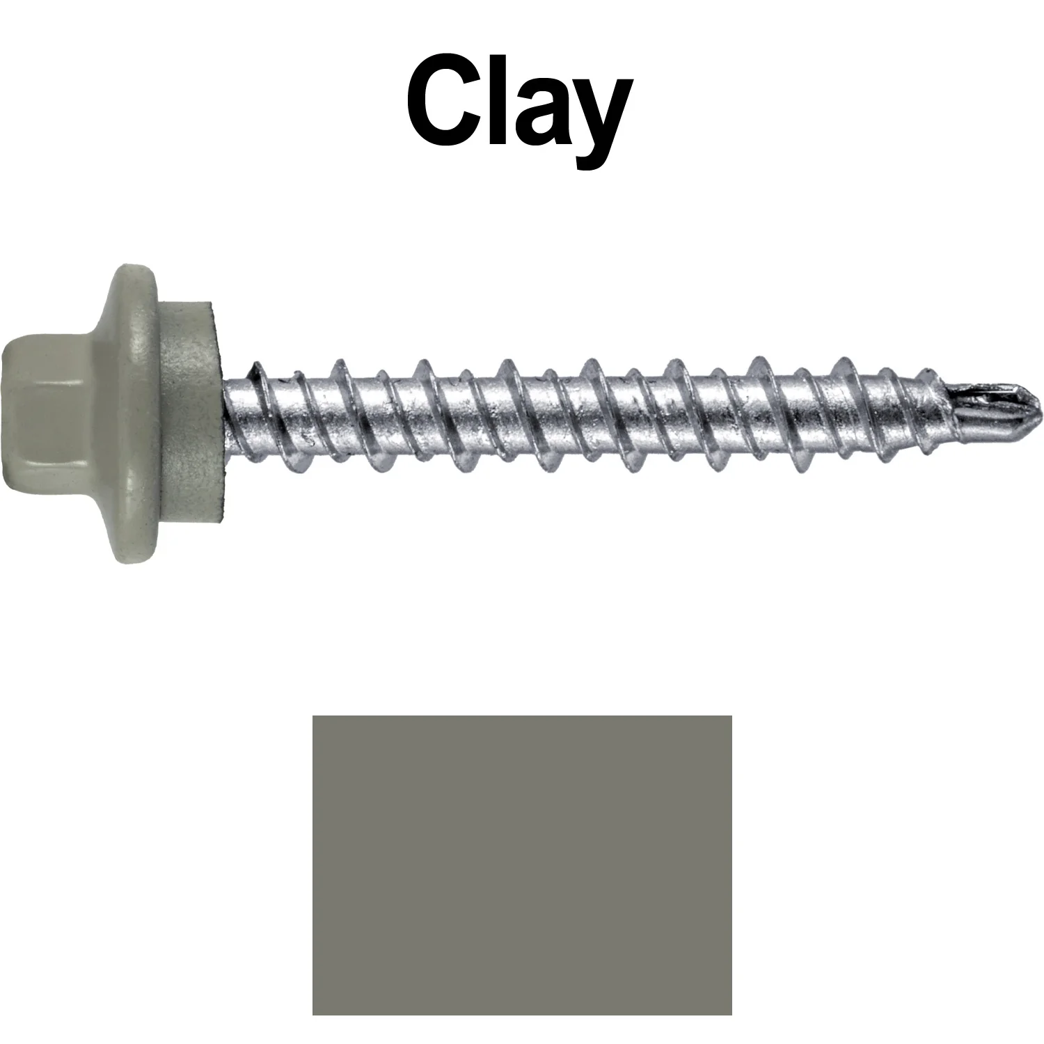 #10 x 1-1/2" Stainless Steel Mini Driller Sheet Metal Roofing Screw - Hex Washer Cap - Self starting metal to wood siding screws - EPDM washer. Colored head. - Image 69