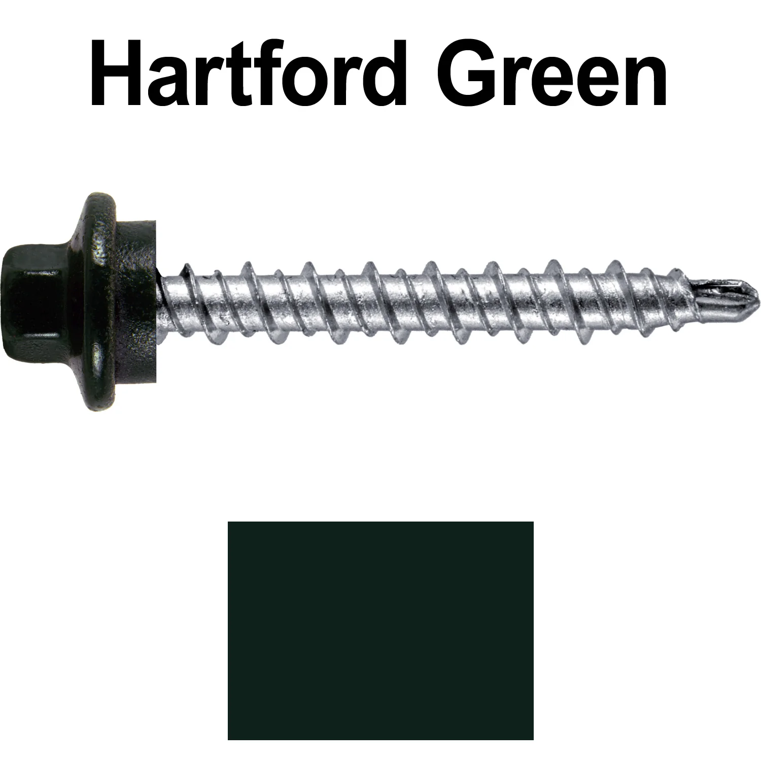 #10 x 1-1/2" Stainless Steel Mini Driller Sheet Metal Roofing Screw - Hex Washer Cap - Self starting metal to wood siding screws - EPDM washer. Colored head. - Image 91