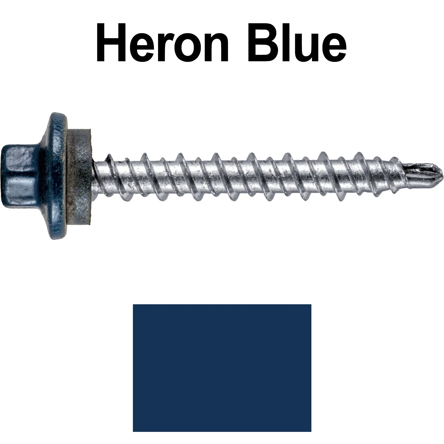 #10 x 1-1/2" Stainless Steel Mini Driller Sheet Metal Roofing Screw - Hex Washer Cap - Self starting metal to wood siding screws - EPDM washer. Colored head. - Image 94