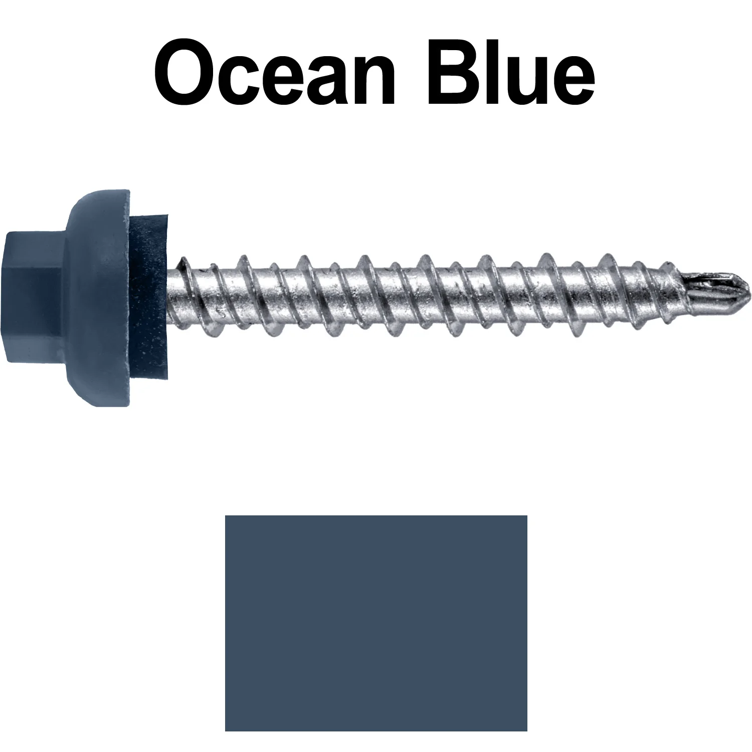 10 X 1-1/2” Zinc Aluminum Cap MINI-DRILLER Roofing Screws HI-LO THREAD Zinc Plated Carbon Steel Shank - EPDM Washer - Colored head - Image 107