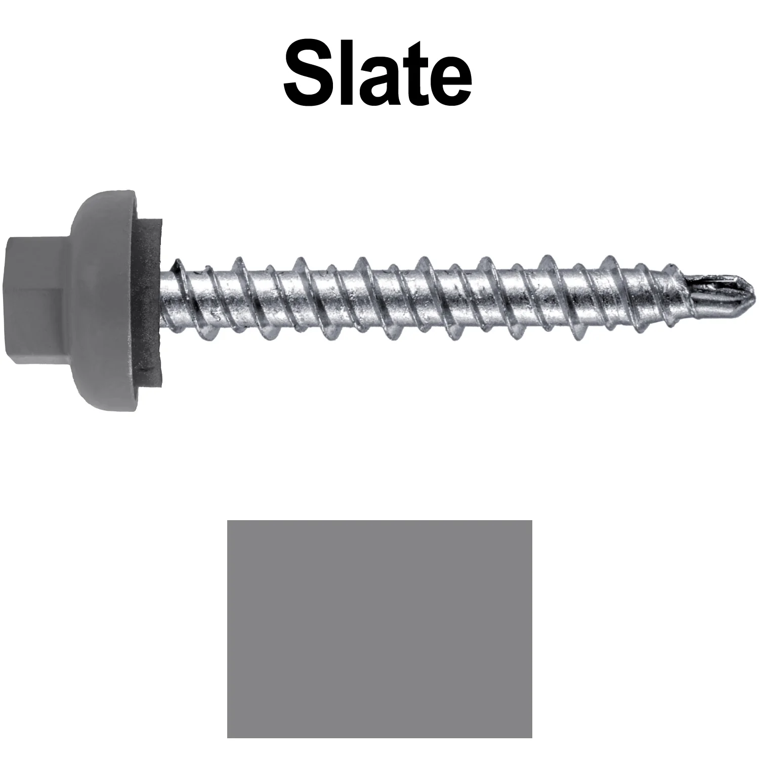 10 X 1-1/2” Zinc Aluminum Cap MINI-DRILLER Roofing Screws HI-LO THREAD Zinc Plated Carbon Steel Shank - EPDM Washer - Colored head - Image 117