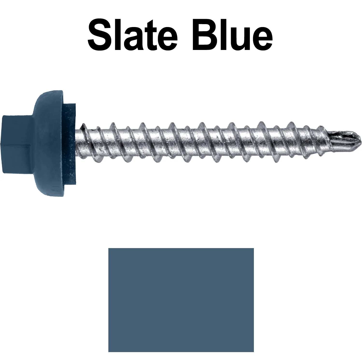 10 X 1-1/2” Zinc Aluminum Cap MINI-DRILLER Roofing Screws HI-LO THREAD Zinc Plated Carbon Steel Shank - EPDM Washer - Colored head - Image 119