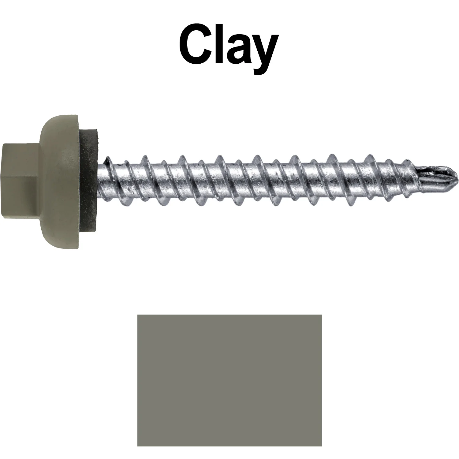 10 X 1-1/2” Zinc Aluminum Cap MINI-DRILLER Roofing Screws HI-LO THREAD Zinc Plated Carbon Steel Shank - EPDM Washer - Colored head - Image 68