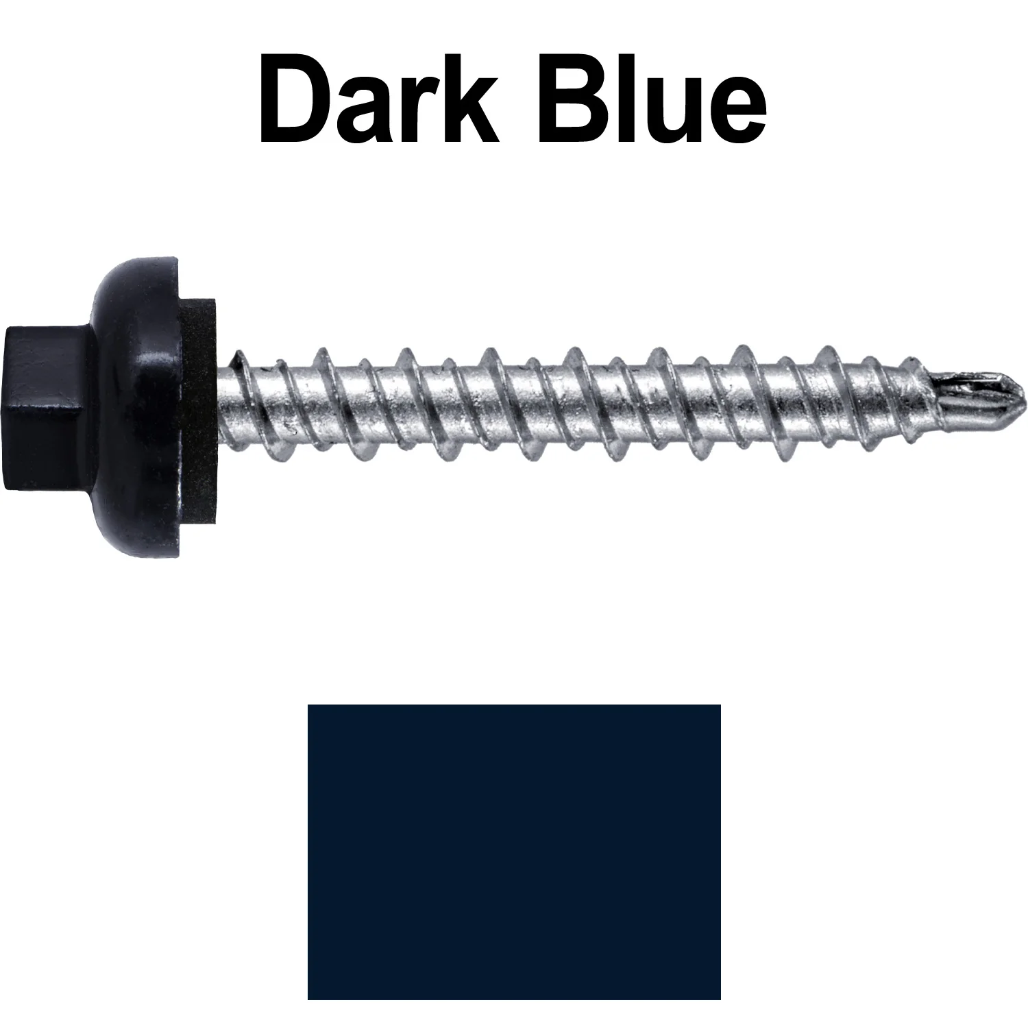 10 X 1-1/2” Zinc Aluminum Cap MINI-DRILLER Roofing Screws HI-LO THREAD Zinc Plated Carbon Steel Shank - EPDM Washer - Colored head - Image 76