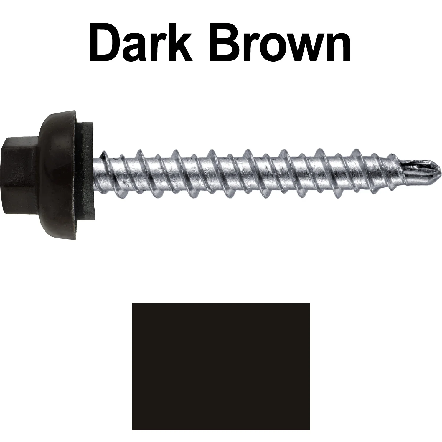 10 X 1-1/2” Zinc Aluminum Cap MINI-DRILLER Roofing Screws HI-LO THREAD Zinc Plated Carbon Steel Shank - EPDM Washer - Colored head - Image 79