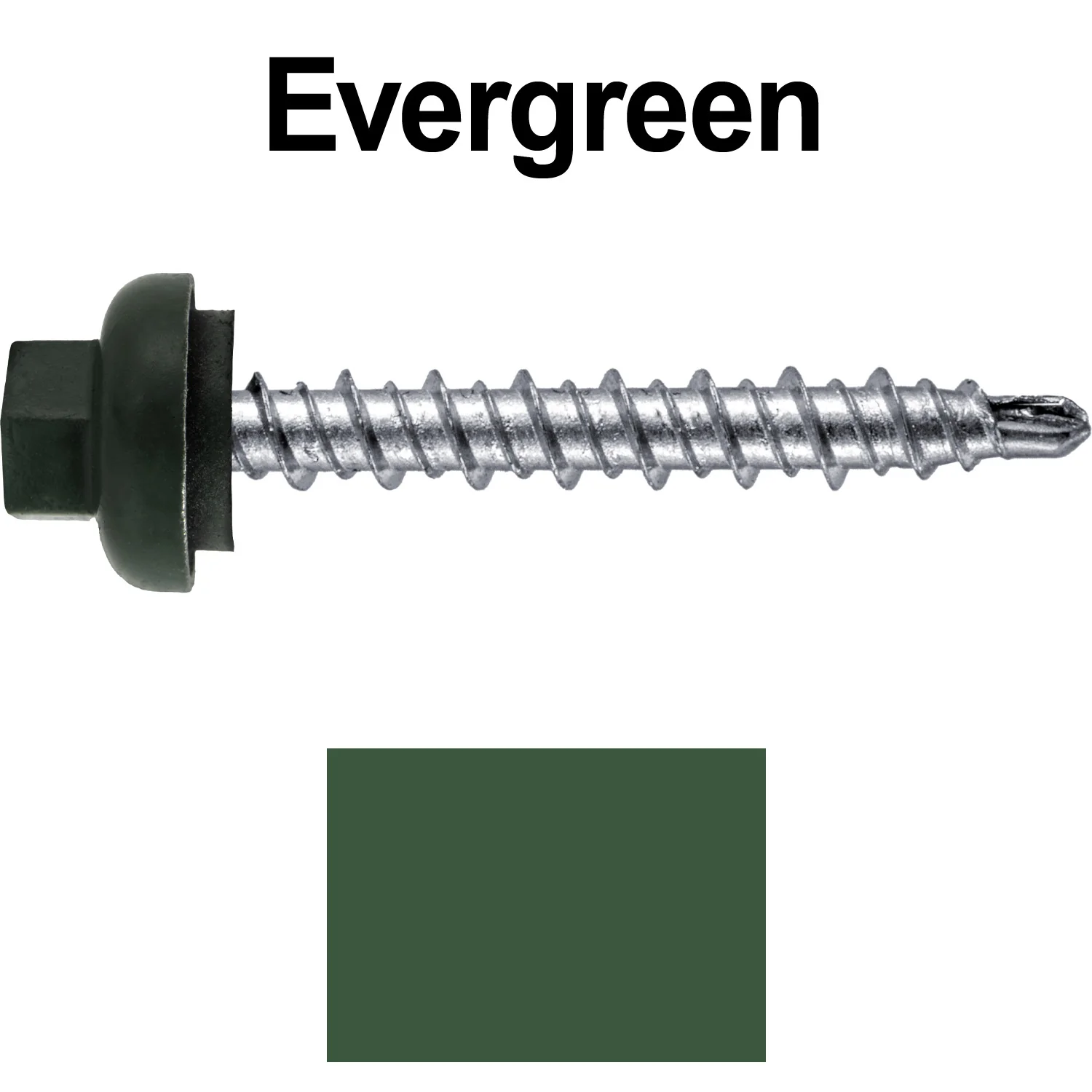 10 X 1-1/2” Zinc Aluminum Cap MINI-DRILLER Roofing Screws HI-LO THREAD Zinc Plated Carbon Steel Shank - EPDM Washer - Colored head - Image 84