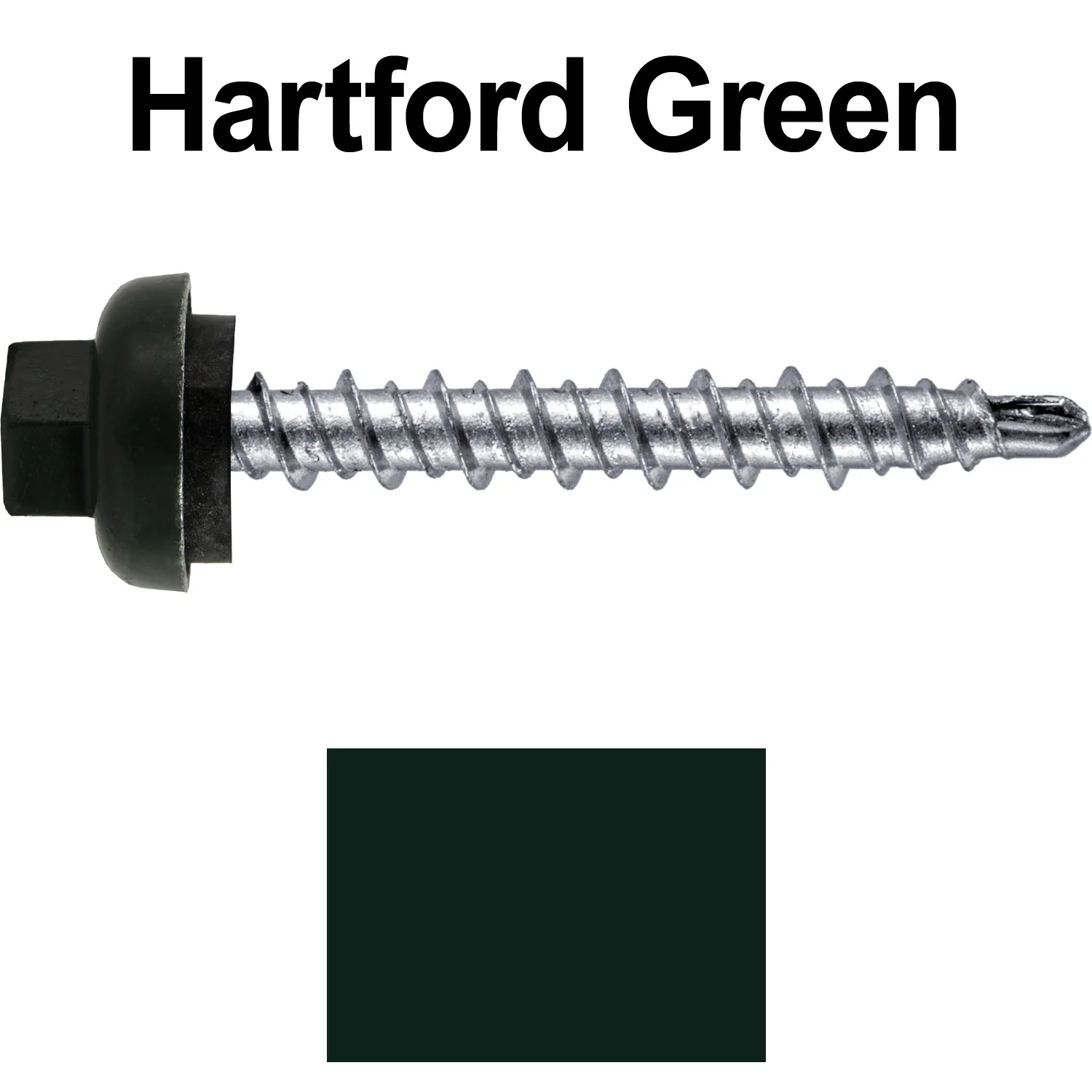 10 X 1-1/2” Zinc Aluminum Cap MINI-DRILLER Roofing Screws HI-LO THREAD Zinc Plated Carbon Steel Shank - EPDM Washer - Colored head - Image 90