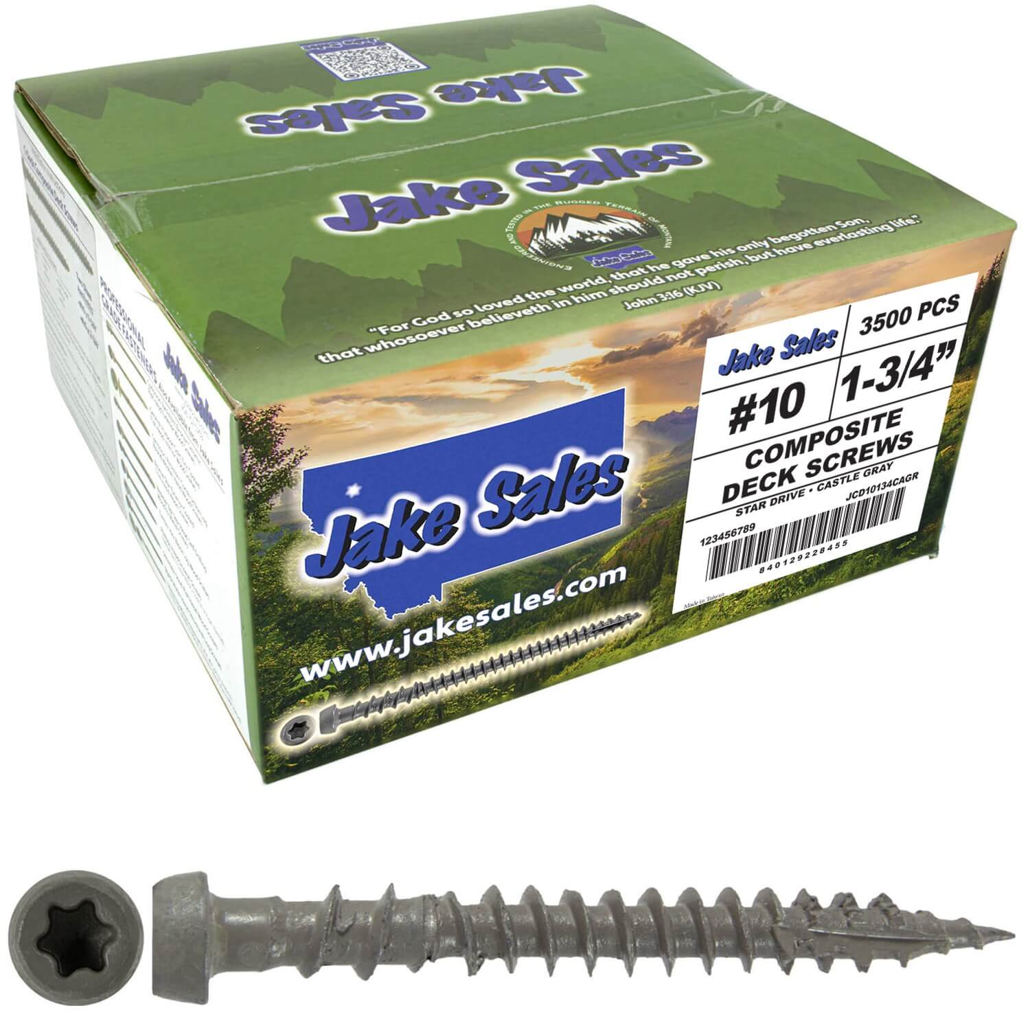 #10 x 1-3/4" Colored Composite Decking Wood Screws with Torx/Star Drive Head (T20 Bit), Exterior Coated, Compatible with Pressure Treated and ACQ Lumber - Image 217