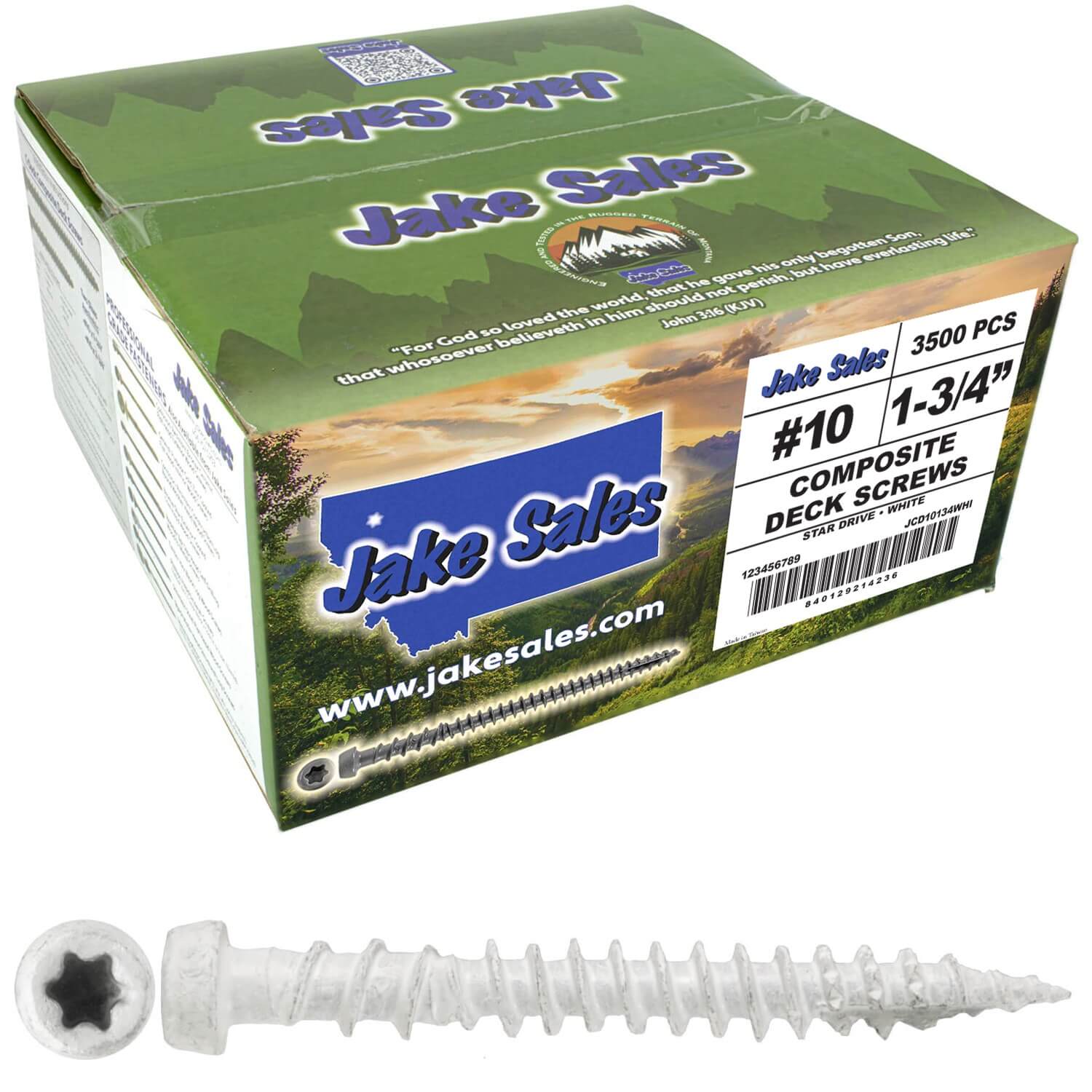 #10 x 1-3/4" Colored Composite Decking Wood Screws with Torx/Star Drive Head (T20 Bit), Exterior Coated, Compatible with Pressure Treated and ACQ Lumber - Image 239