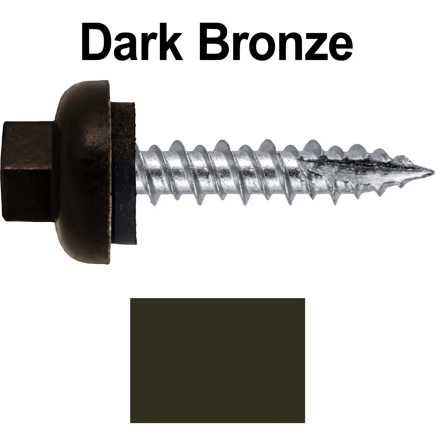 #10 X 1" HI-LO Zinc Aluminum Cap Metal Roofing Screws - Hex Washer Head - Self starting/self tapping - EPDM washer. Colored head. - Image 78