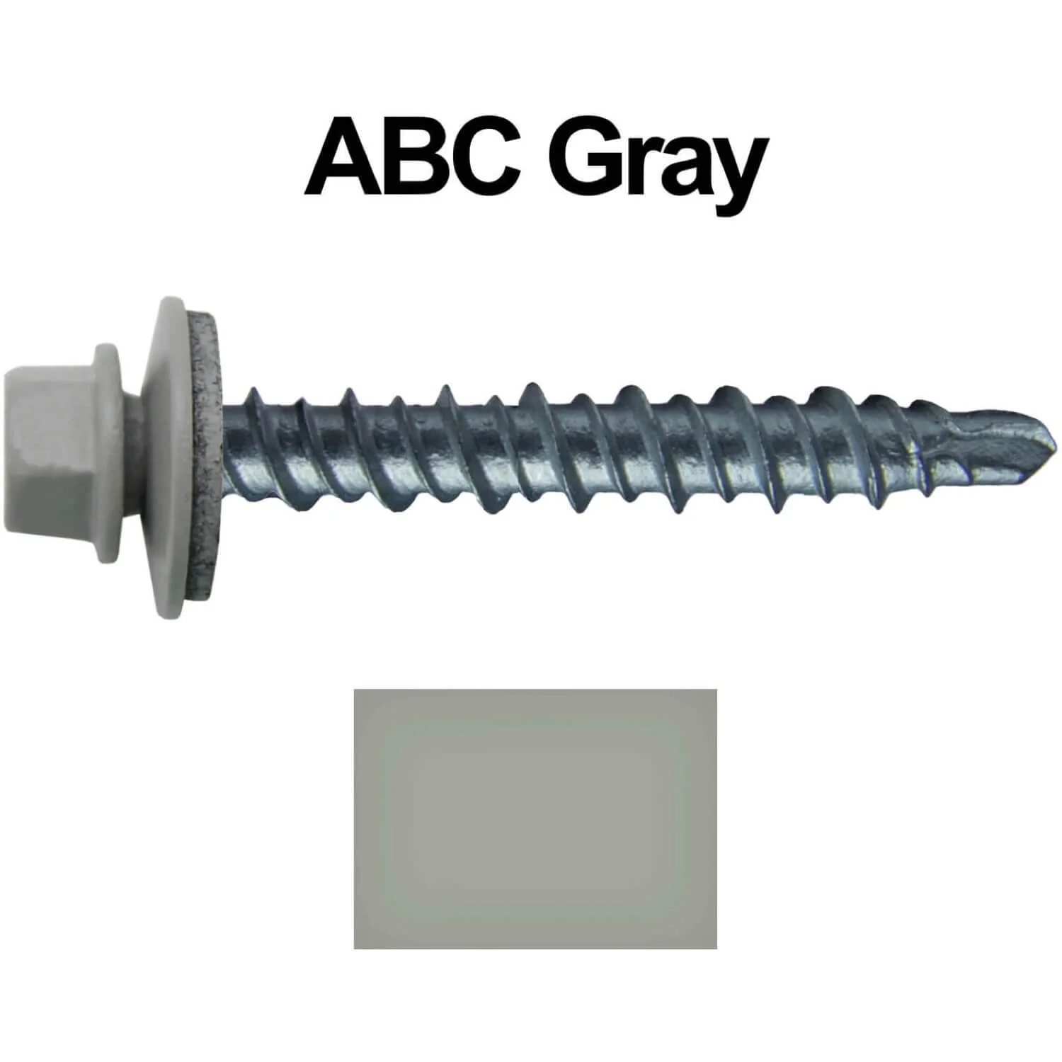 #10 x 1" Mini Driller Sheet Metal Roofing Screw - Hex Washer Head -  Self starting metal to wood siding screws. EPDM washer. Colored head. - Image 16