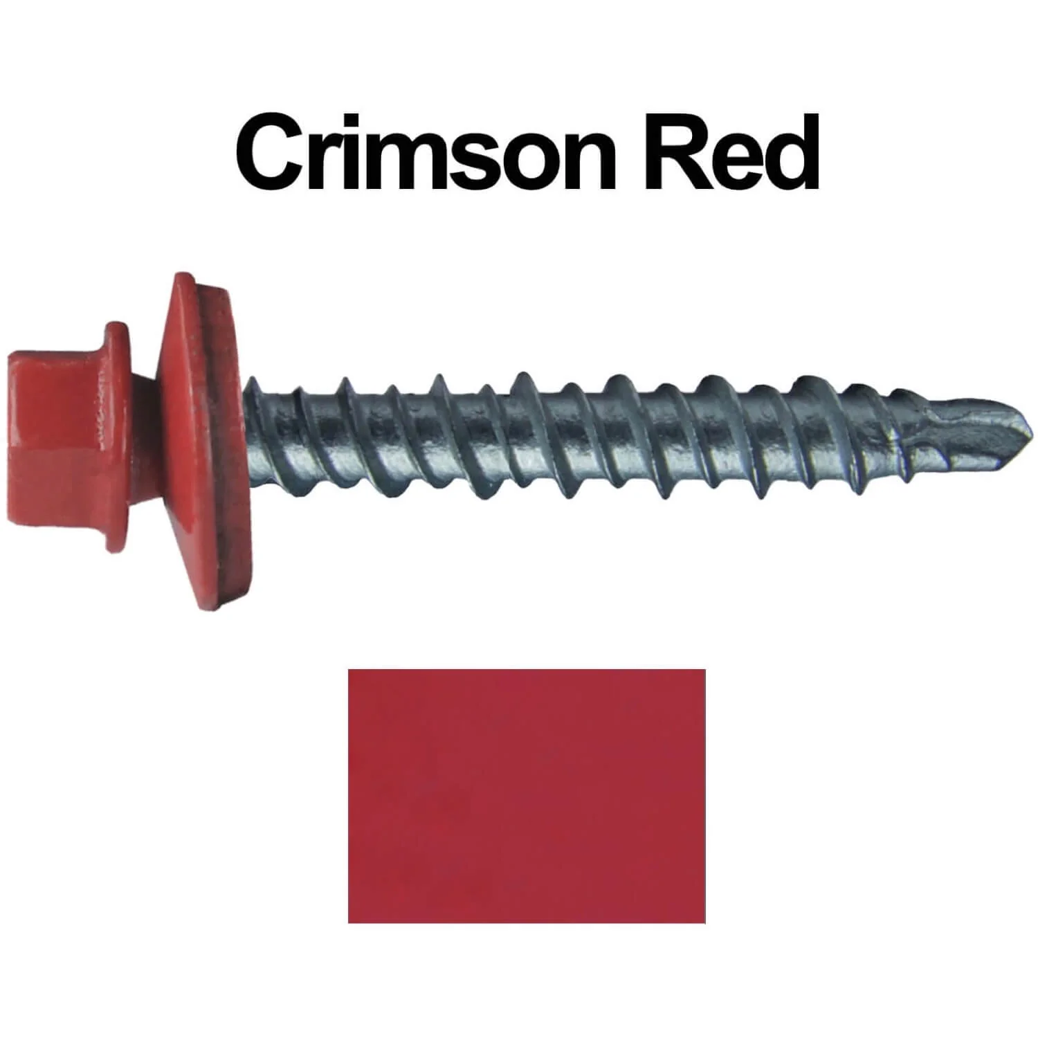 #10 x 1" Mini Driller Sheet Metal Roofing Screw - Hex Washer Head -  Self starting metal to wood siding screws. EPDM washer. Colored head. - Image 26