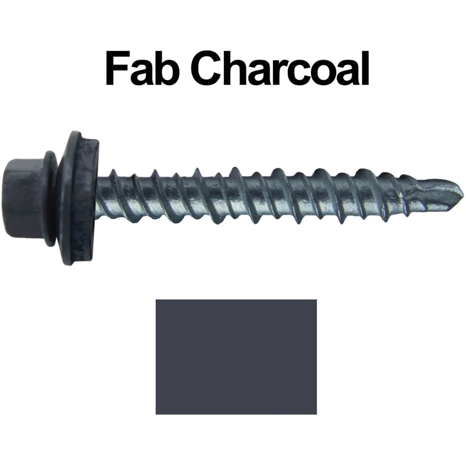 #10 x 1" Mini Driller Sheet Metal Roofing Screw - Hex Washer Head -  Self starting metal to wood siding screws. EPDM washer. Colored head. - Image 31