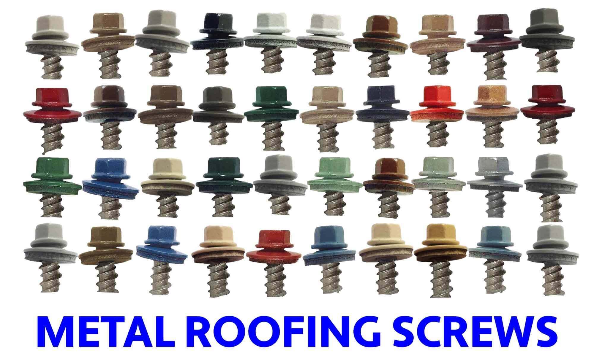 #10 x 1" Metal ROOFING SCREWS - Hex Washer Head - Self starting/self tapping - EPDM washer. Colored head. - Image 5