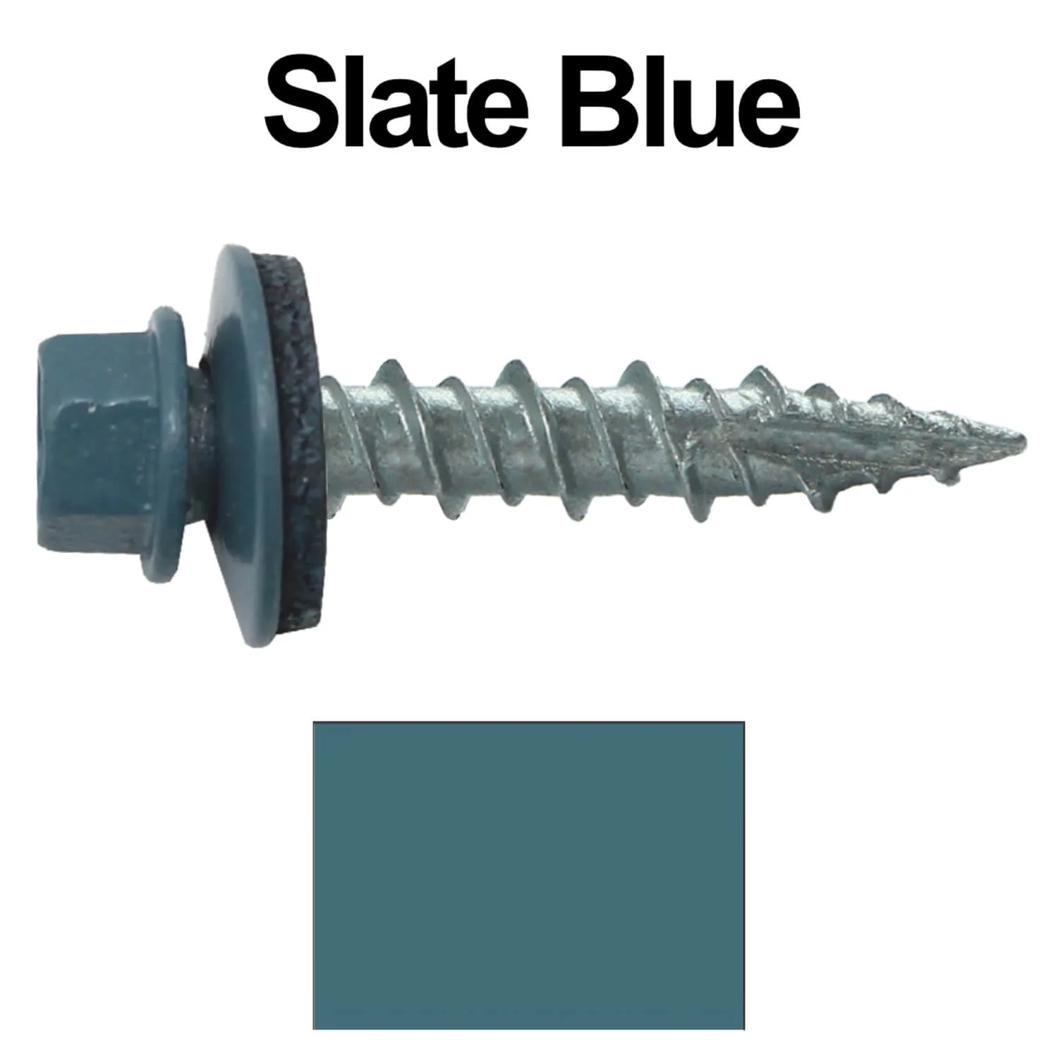 #10 x 1" Metal ROOFING SCREWS - Hex Washer Head - Self starting/self tapping - EPDM washer. Colored head. - Image 8