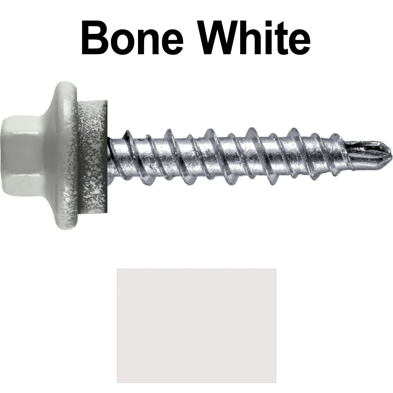 #10 x 1" Stainless Steel Mini Driller Sheet Metal Roofing Screw - Hex Washer Cap - Self starting metal to wood siding screws - EPDM washer. Colored Head. - Image 11