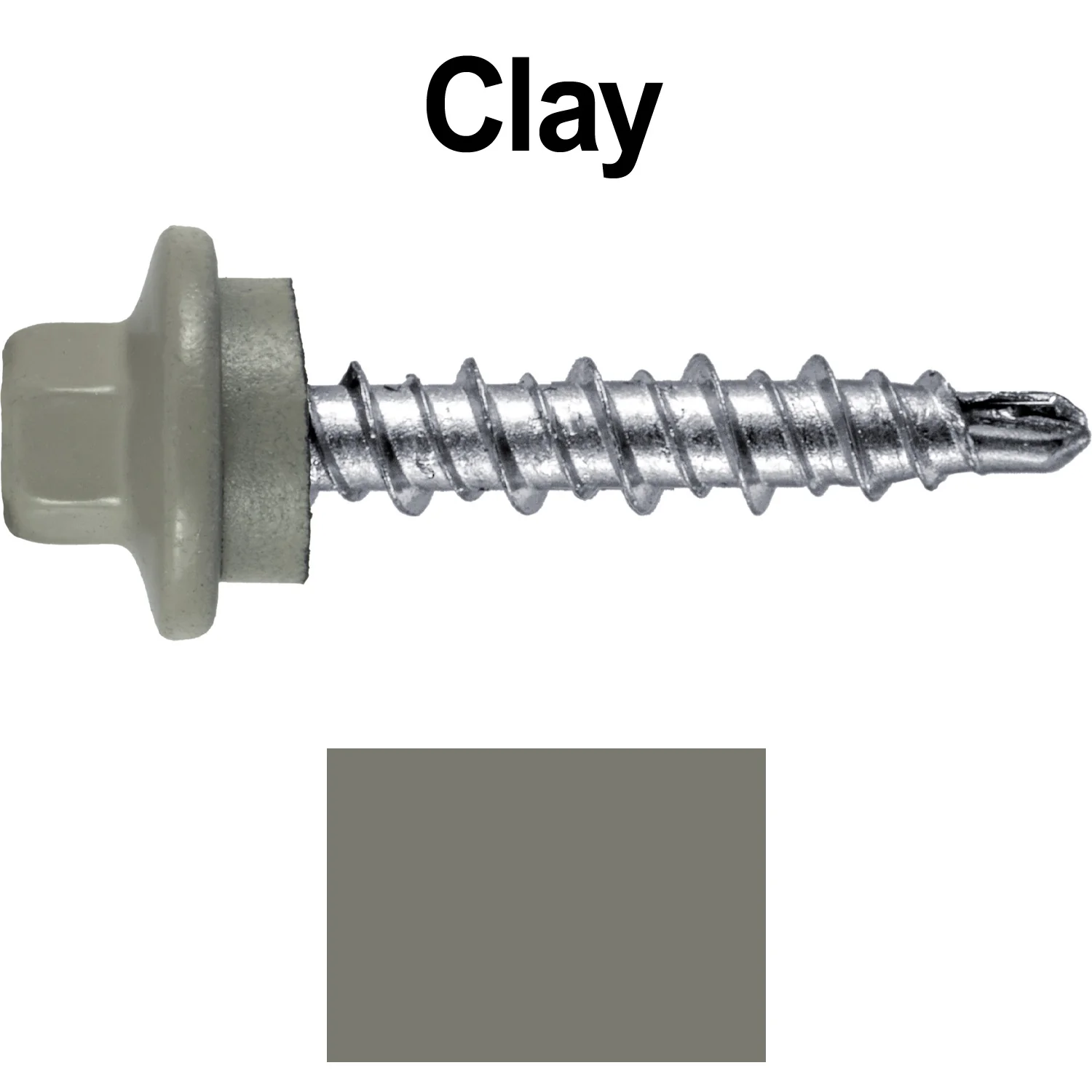 #10 x 1" Stainless Steel Mini Driller Sheet Metal Roofing Screw - Hex Washer Cap - Self starting metal to wood siding screws - EPDM washer. Colored Head. - Image 17