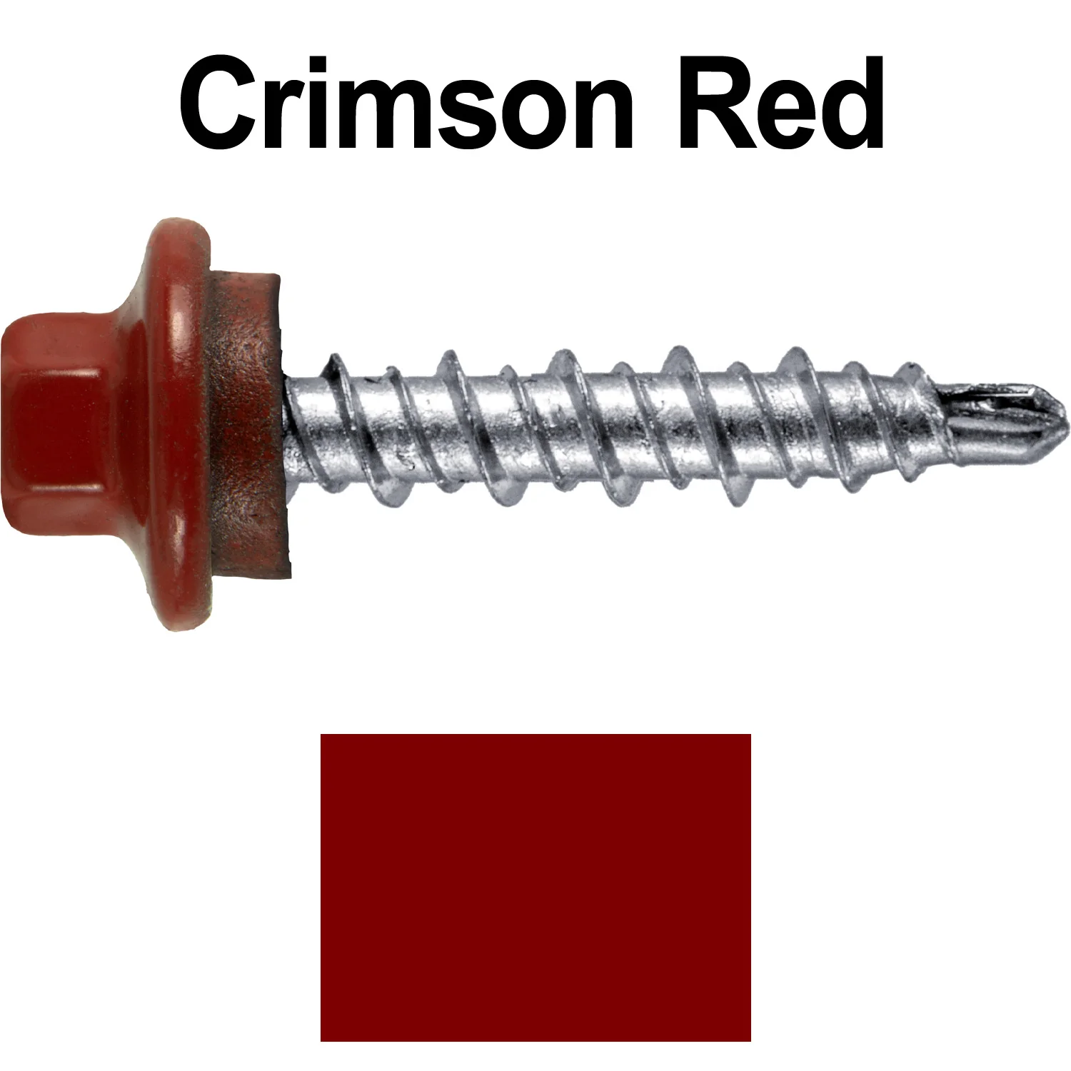 #10 x 1" Stainless Steel Mini Driller Sheet Metal Roofing Screw - Hex Washer Cap - Self starting metal to wood siding screws - EPDM washer. Colored Head. - Image 20
