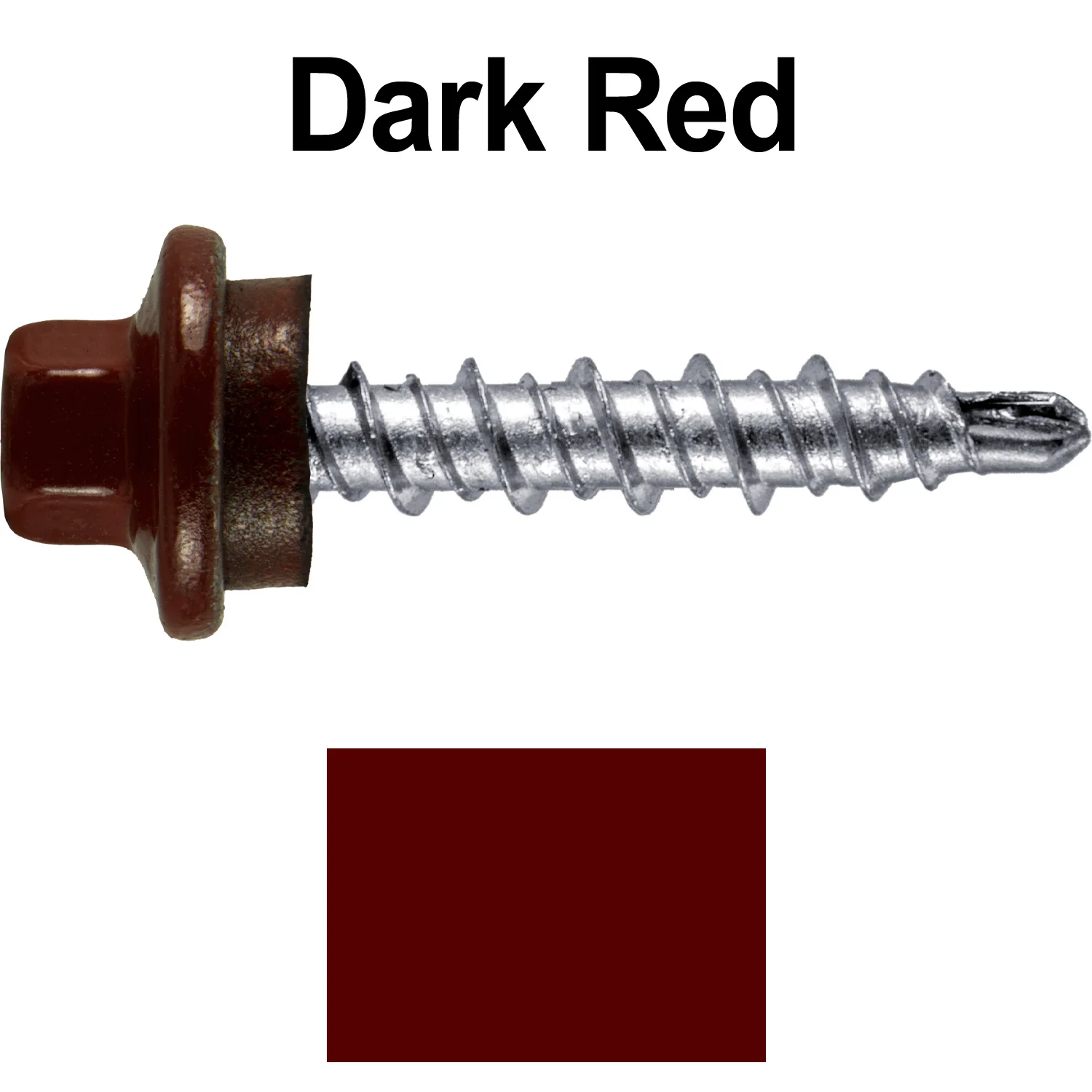 #10 x 1" Stainless Steel Mini Driller Sheet Metal Roofing Screw - Hex Washer Cap - Self starting metal to wood siding screws - EPDM washer. Colored Head. - Image 24