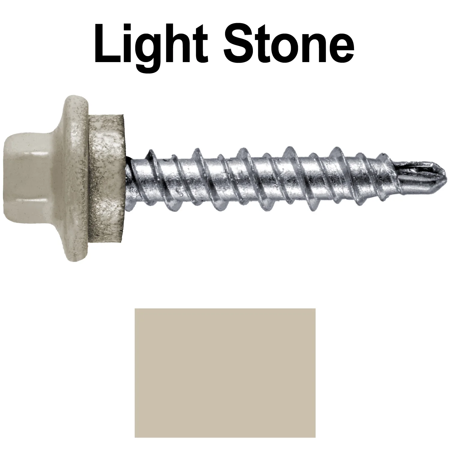 #10 x 1" Stainless Steel Mini Driller Sheet Metal Roofing Screw - Hex Washer Cap - Self starting metal to wood siding screws - EPDM washer. Colored Head. - Image 35