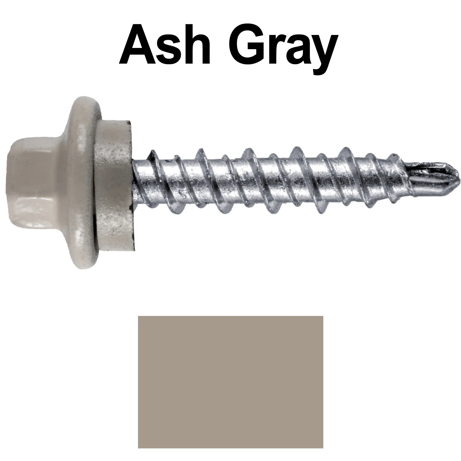 #10 x 1" Stainless Steel Mini Driller Sheet Metal Roofing Screw - Hex Washer Cap - Self starting metal to wood siding screws - EPDM washer. Colored Head. - Image 53