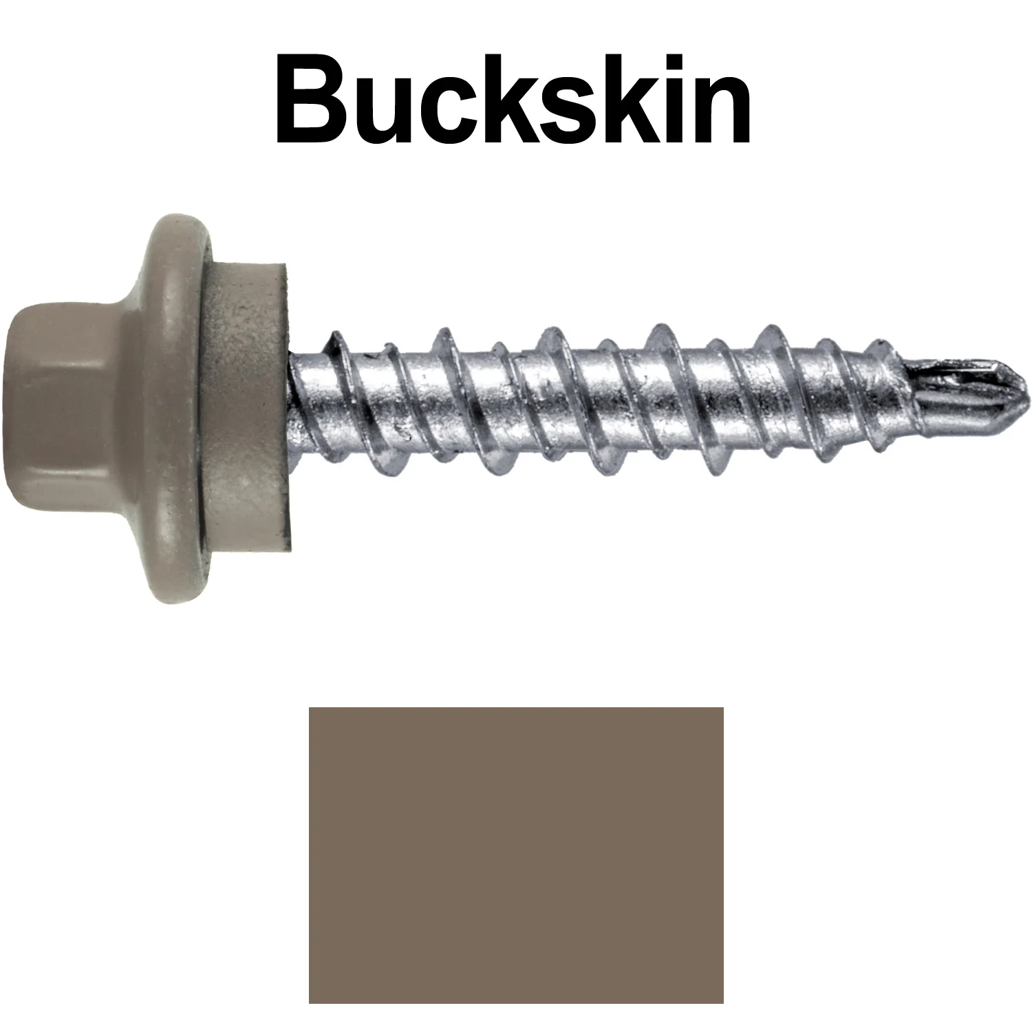 #10 x 1" Stainless Steel Mini Driller Sheet Metal Roofing Screw - Hex Washer Cap - Self starting metal to wood siding screws - EPDM washer. Colored Head. - Image 63