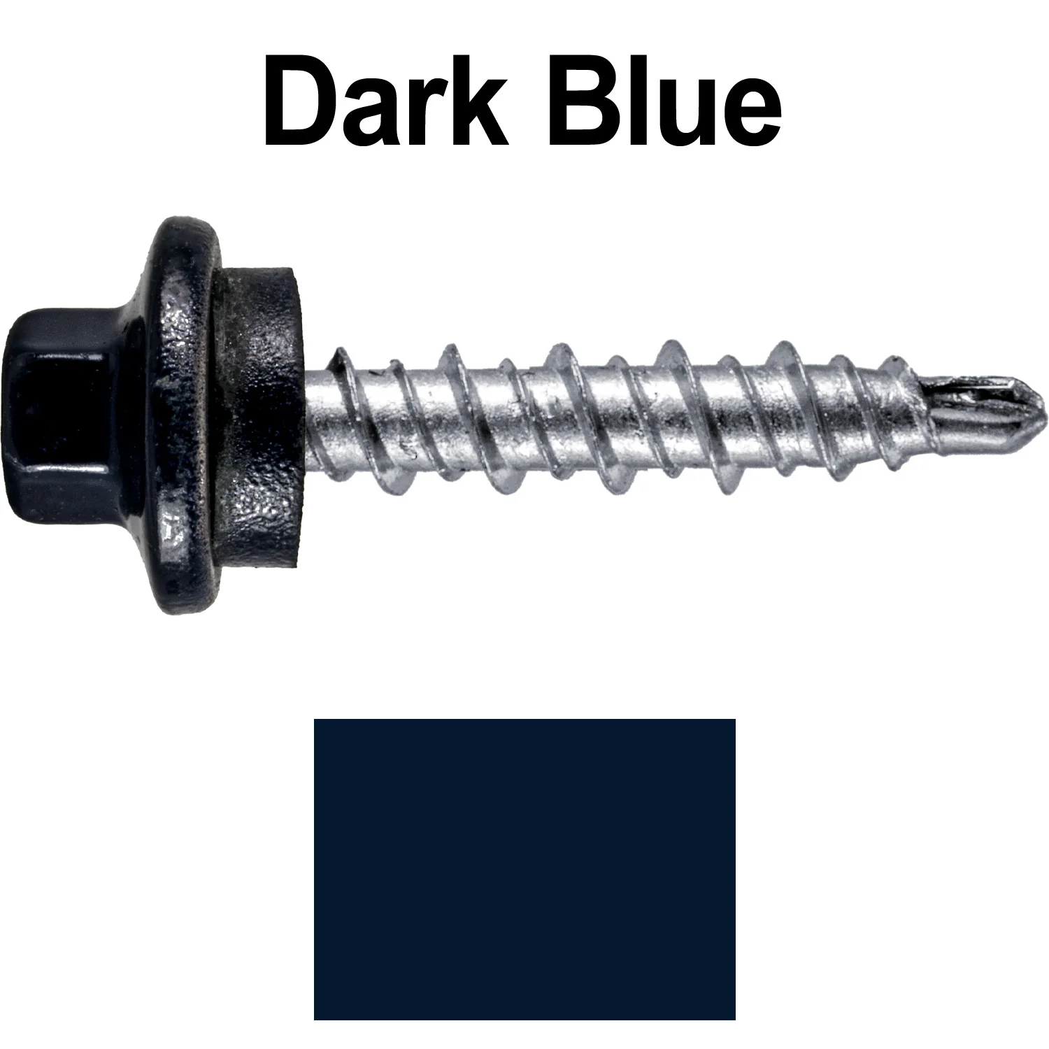 #10 x 1" Stainless Steel Mini Driller Sheet Metal Roofing Screw - Hex Washer Cap - Self starting metal to wood siding screws - EPDM washer. Colored Head. - Image 77