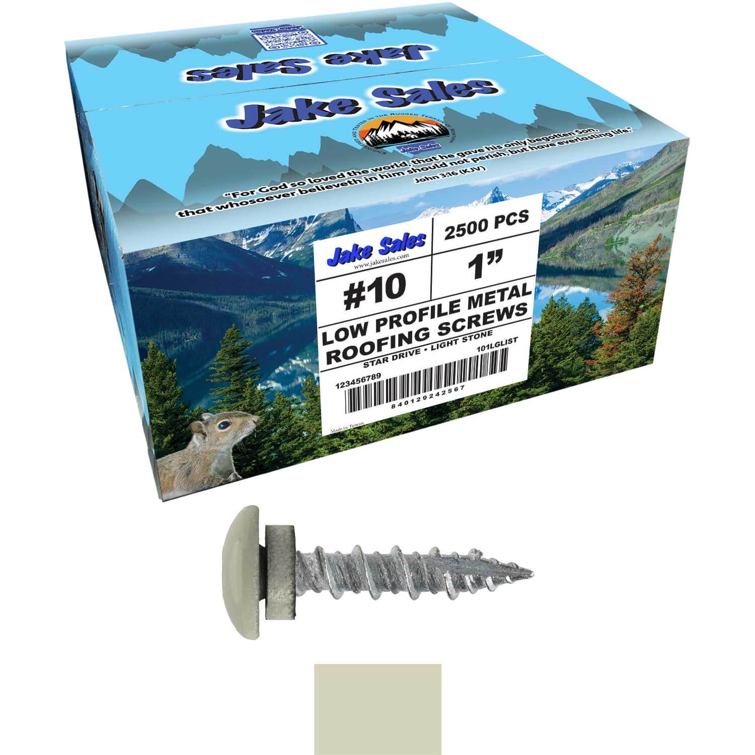 10 X 1" - LOW PROFILE Star Head Roofing Screws - HI-LO Thread - Metal To Wood - T25 Torx Drive Head - EPDM washer. - Image 106