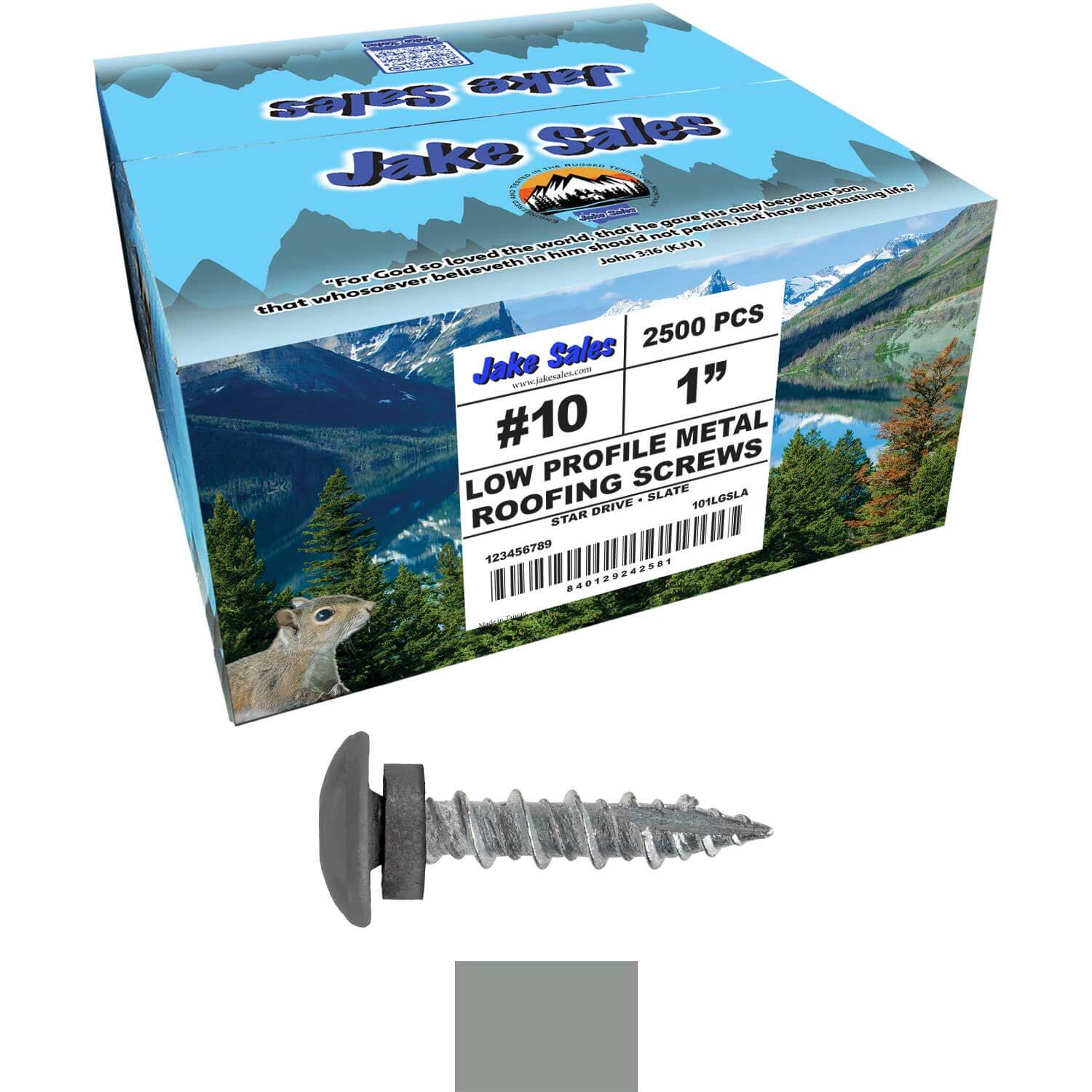 10 X 1" - LOW PROFILE Star Head Roofing Screws - HI-LO Thread - Metal To Wood - T25 Torx Drive Head - EPDM washer. - Image 120