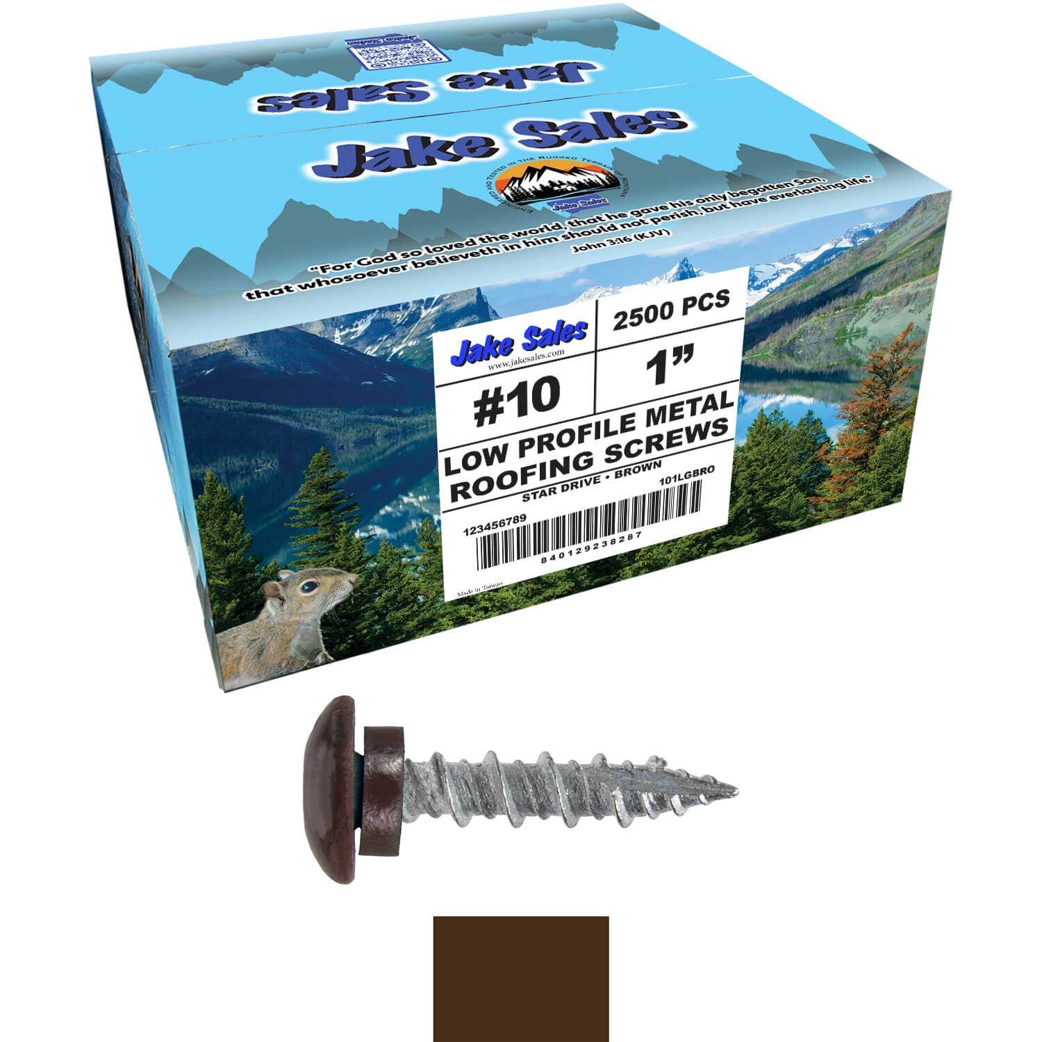 10 X 1" - LOW PROFILE Star Head Roofing Screws - HI-LO Thread - Metal To Wood - T25 Torx Drive Head - EPDM washer. - Image 50